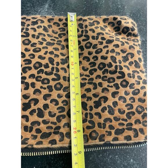 Cheetah Felted clutch, wristlet or cosmetic bag 11" X 9" - Picture 7 of 7